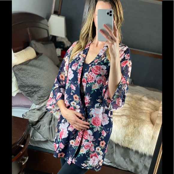 Moe & Arrow Flower Open Sheer Cardigan, Small - Picture 9 of 15